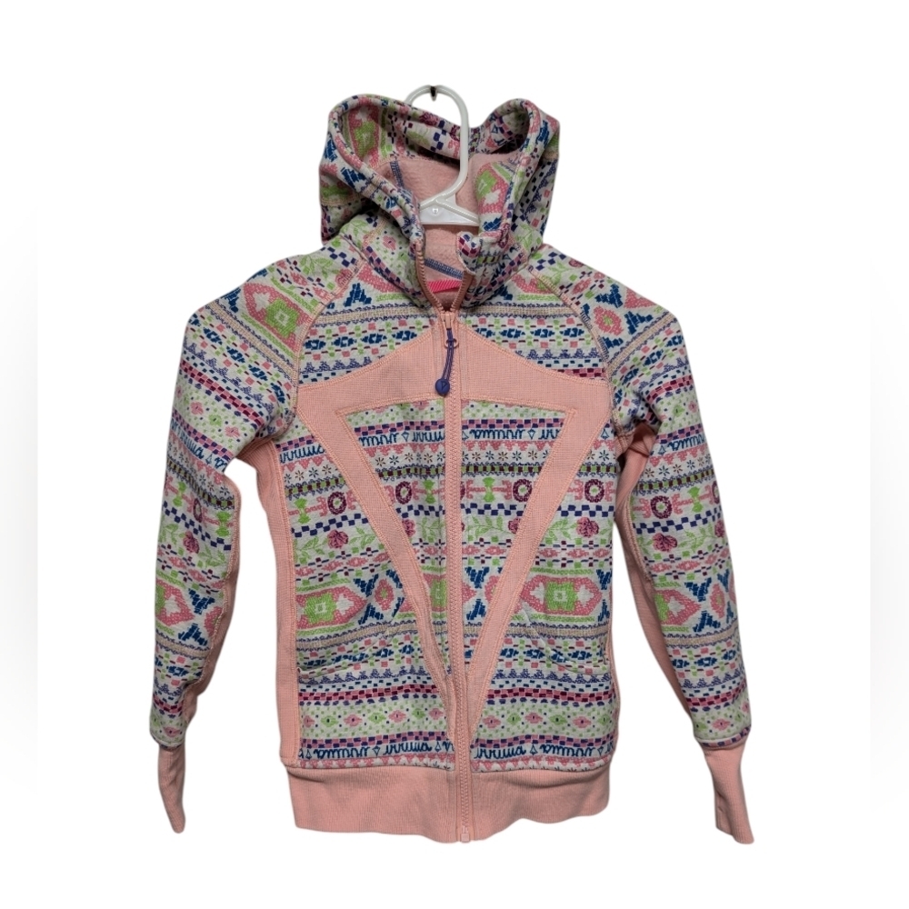 Ivivva Scuba Fleece Hooded Colorful Jacket Girls Size 8